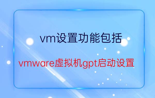 vm设置功能包括 vmware虚拟机gpt启动设置？